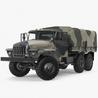 Military Truck URAL 4320 Russian Rigged 3D model