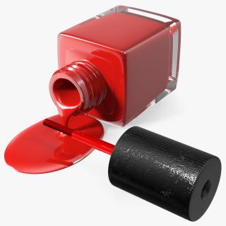 3D Spilled Red Nail Polish model