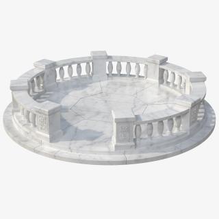 3D Round Marble Balustrade model