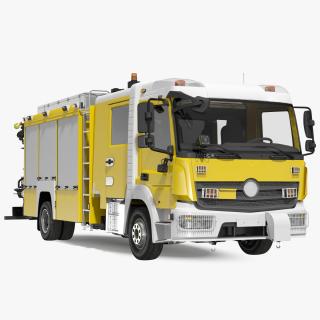 3D Modern Fire Truck Simple Interior model