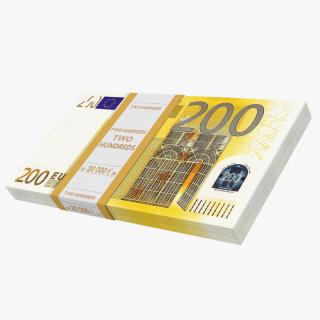3D model 200 Euro Bundle Banknotes