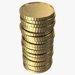 3D Golden Coins Stack model