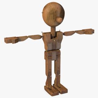 3D Dirty Wooden Character Rigged for Maya model