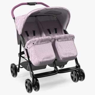 3D Baby Twin Carriage model