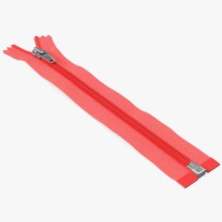Nylon Coil Separating Zipper Red 3D