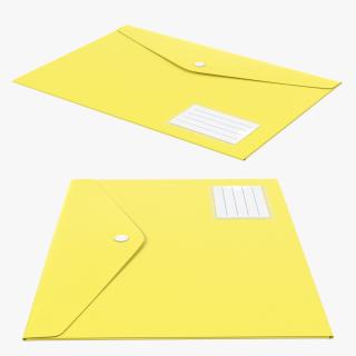 3D A4 Plastic Document Folder Yellow model