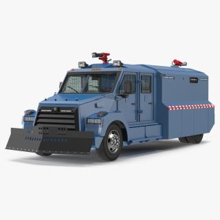 3D Armored Riot Control Vehicle Blue model