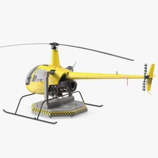 Helicopter Simulator Yellow Rigged 3D model