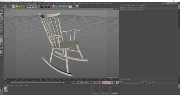 3D Antique Wooden Rocking Chair model