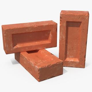 3D Various Red Bricks model