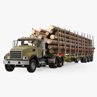 3D Truck with Logging Trailer