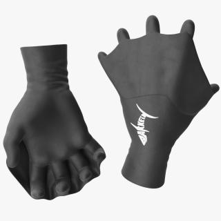 Darkfin Webbed Power Swimming Gloves Dry Rigged 3D