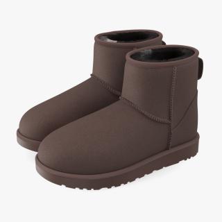 Australian Leather Sheepskin Boots Fur Brown 3D model