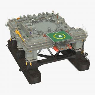 Self Propelled Twin Hulled Semi Submersible Platform 3D