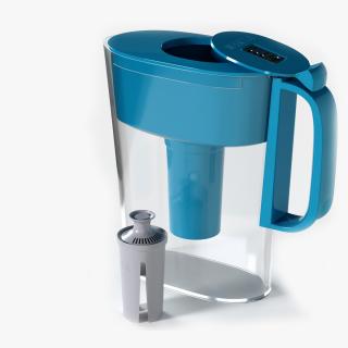 3D model Pure Water Pitcher Turquoise with Filter
