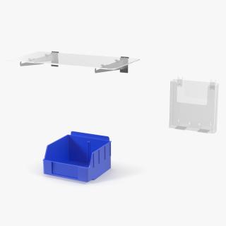 Plastic Slatwall Shelves 3D model
