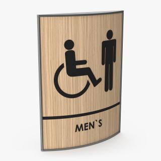 Mens Accessible Restroom Sign 3D model