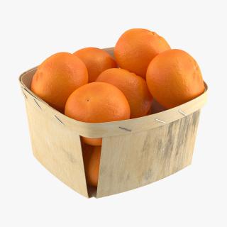 3D Mandarins in Wooden Basket