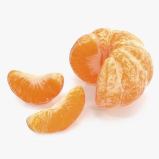 Peeled Tangerine Fruit with Slices 3D model