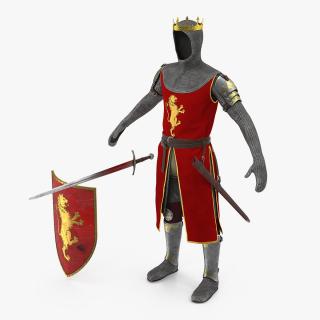 3D model Crusader Knight King Armor Set