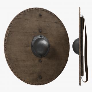 3D Medieval Round Wooden Shield model