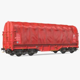 DB Cargo Coil Transporter Tarpaulin Freight Wagon Closed Dirty 3D