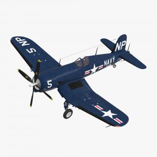 3D Navy Fighter F4U 5NL Corsair US WWII Rigged model