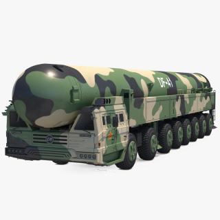 3D Dongfeng-41 ICBM Launch Vehicle Rigged model