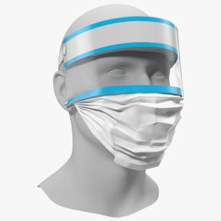 Face Shield with Medical Mask 3D model