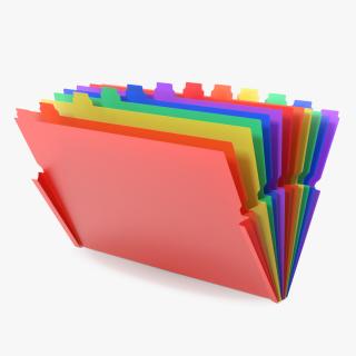 Pocket File Folders Open Colored 3D