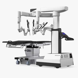 Surgical Robotic System da Vinci SI Rigged with Operating Table for Modo 3D