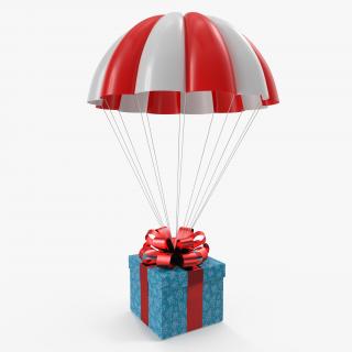 3D Parachute With Gift Box model