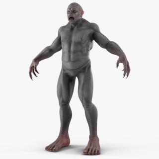 3D Grey Monster Rigged for Cinema 4D model