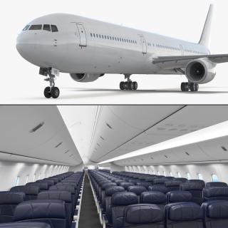 3D Boeing 767-400 with Interior Generic