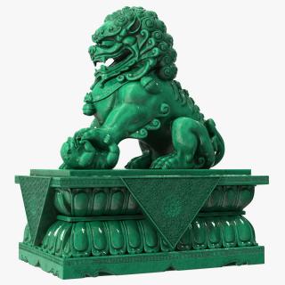 3D model Jade Guardian Lion Statue