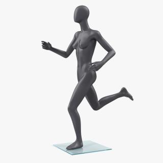 Female Mannequin Grey Running Pose 3D model
