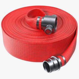 3D model Coiled Fire Hose Red