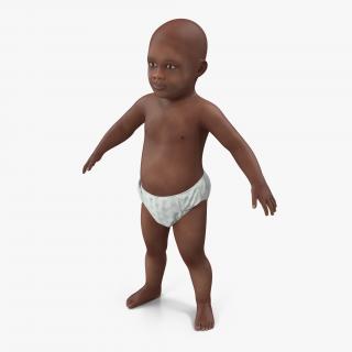 3D African American Baby