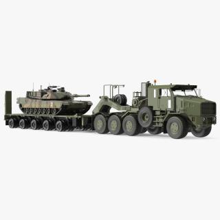 3D Transporter Oshkosh Global HET A1 with M1 Abrams model
