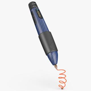 3D Printing Pen Blue Extrudes Spiral model