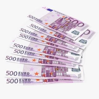3D Paper Banknotes Euro 500 Bundle