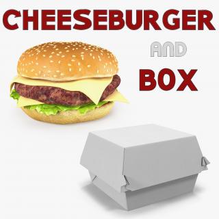 3D model Cheeseburger and Box