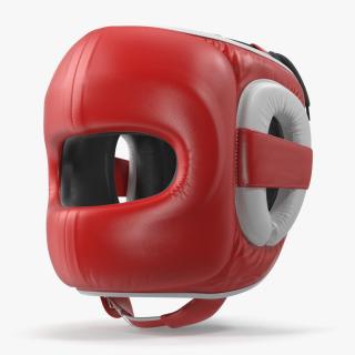 Closed-Type Boxing Helmet for Face Protection Red 3D model