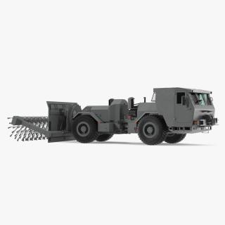 Mine Flail Vehicle Hydrema 910 Grey Rigged 3D