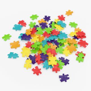 3D Colored Puzzle Pieces