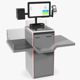 Retail Self Checkout System Grey 3D