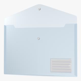 Clear Plastic Document Folder Open Blue 3D model