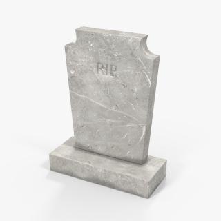 3D Marble Cemetery Gravestone