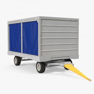 3D Airport Baggage Cart Covered model