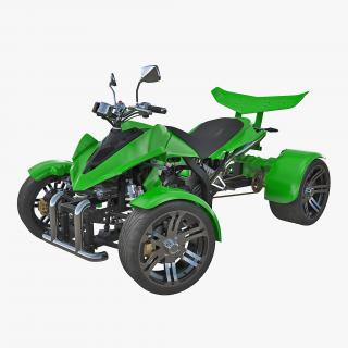 Quad Bike Spy Racing 350CC Buggy ATV Green Rigged 3D model